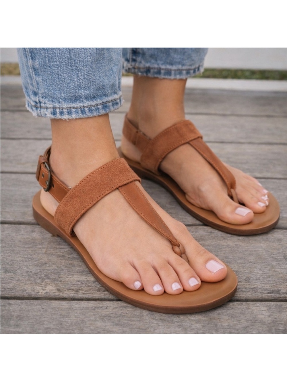 TOMS Bree Leather Sandals NIB